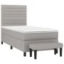 Box spring bed with light gray fabric mattress 80x200 cm by , Beds and slatted bases - Ref: Foro24-3136629, Price: 336,32 €, ...
