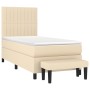 Box spring bed with cream fabric mattress 100x200 cm by , Beds and slatted bases - Ref: Foro24-3136738, Price: 372,33 €, Disc...