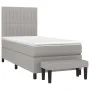 Box spring bed with light gray fabric mattress 100x200 cm by , Beds and slatted bases - Ref: Foro24-3136733, Price: 358,33 €,...