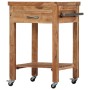 Carrito de cocina de madera maciza de acacia 58x58x89 cm