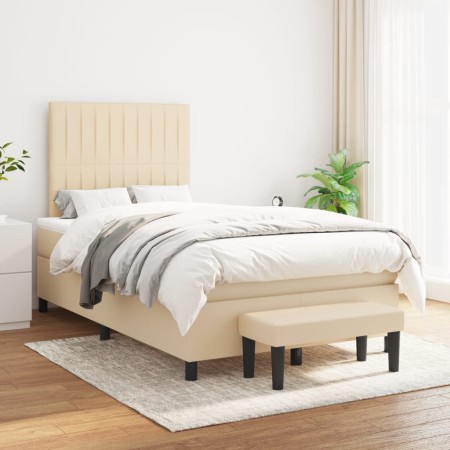 Boxspringbett mit cremefarbener Stoffmatratze 120x200 cm von , Betten und Lattenroste - Ref: Foro24-3136746, Preis: 466,78 €,...