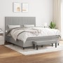 Box spring bed with light gray fabric mattress 160x200 cm by , Beds and slatted bases - Ref: Foro24-3136765, Price: 597,41 €,...