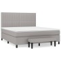 Box spring bed with light gray fabric mattress 160x200 cm by , Beds and slatted bases - Ref: Foro24-3136765, Price: 597,41 €,...