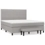 Box spring bed with light gray fabric mattress 160x200 cm by , Beds and slatted bases - Ref: Foro24-3136765, Price: 575,91 €,...