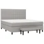 Box spring bed with light gray fabric mattress 160x200 cm by , Beds and slatted bases - Ref: Foro24-3136765, Price: 575,91 €,...