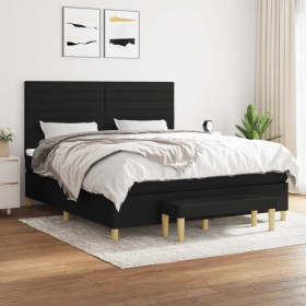 Box spring bed with black fabric mattress 160x200 cm by , Beds and slatted bases - Ref: Foro24-3137247, Price: 645,33 €, Disc...