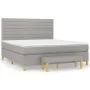 Box spring bed with light gray fabric mattress 160x200 cm by , Beds and slatted bases - Ref: Foro24-3137245, Price: 586,95 €,...