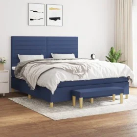 Boxspringbett mit blauer Stoffmatratze 160x200 cm von , Betten und Lattenroste - Ref: Foro24-3137251, Preis: 576,66 €, Rabatt: %