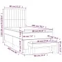 Box spring bed with dark gray fabric mattress 80x200 cm by , Beds and slatted bases - Ref: Foro24-3137270, Price: 365,03 €, D...