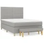 Cama box spring con colchón tela gris claro 140x190 cm de , Camas y somieres - Ref: Foro24-3137309, Precio: 561,19 €, Descuen...