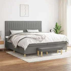 Box spring bed with dark gray fabric mattress 200x200 cm by , Beds and slatted bases - Ref: Foro24-3137342, Price: 715,61 €, ...