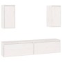 Muebles para TV 4 piezas madera maciza de pino blanco