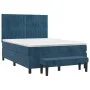 Box spring bed with dark blue velvet mattress 140x200 cm by , Beds and slatted bases - Ref: Foro24-3137969, Price: 522,21 €, ...