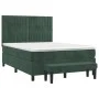 Box spring bed with dark green velvet mattress 140x190 cm by , Beds and slatted bases - Ref: Foro24-3137962, Price: 561,92 €,...