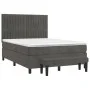 Cama box spring con colchón terciopelo gris oscuro 140x190 cm de , Camas y somieres - Ref: Foro24-3137960, Precio: 540,00 €, ...
