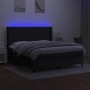 Box spring bed mattress and LED lights black fabric 160x200 cm by , Beds and slatted bases - Ref: Foro24-3138407, Price: 614,...
