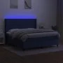 Box spring bed mattress and LED lights blue fabric 160x200 cm by , Beds and slatted bases - Ref: Foro24-3138411, Price: 554,1...