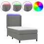 Box spring bed mattress and LED lights dark gray fabric 80x200 cm by , Beds and slatted bases - Ref: Foro24-3138430, Price: 3...