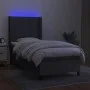 Box spring bed mattress and LED lights dark gray fabric 80x200 cm by , Beds and slatted bases - Ref: Foro24-3138430, Price: 3...