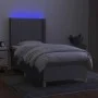 Box spring bed mattress and LED lights light gray fabric 80x200 cm by , Beds and slatted bases - Ref: Foro24-3138989, Price: ...