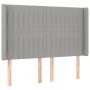 Box spring bed mattress and LED lights light gray fabric 140x190 cm by , Beds and slatted bases - Ref: Foro24-3139029, Price:...