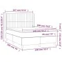 Box spring bed mattress and LED lights light gray fabric 140x190 cm by , Beds and slatted bases - Ref: Foro24-3139029, Price:...