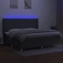 Box spring bed mattress and LED lights light gray fabric 200x200 cm by , Beds and slatted bases - Ref: Foro24-3139062, Price:...