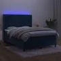 Box spring bed with mattress and LED dark blue velvet 140x200 cm by , Beds and slatted bases - Ref: Foro24-3139689, Price: 50...