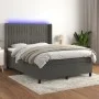 Cama box spring colchón y LED terciopelo gris oscuro 140x190 cm de , Camas y somieres - Ref: Foro24-3139680, Precio: 516,36 €...
