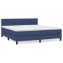 Cama box spring con colchón tela azul 160x200 cm de , Camas y somieres - Ref: Foro24-3140151, Precio: 475,37 €, Descuento: %