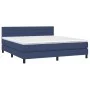 Box spring bed with blue fabric mattress 160x200 cm by , Beds and slatted bases - Ref: Foro24-3140151, Price: 465,03 €, Disco...