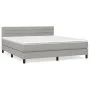 Box spring bed with light gray fabric mattress 160x200 cm by , Beds and slatted bases - Ref: Foro24-3140145, Price: 501,38 €,...