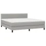 Box spring bed with light gray fabric mattress 160x200 cm by , Beds and slatted bases - Ref: Foro24-3140145, Price: 501,38 €,...