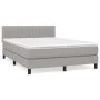 Box spring bed with light gray fabric mattress 140x200 cm by , Beds and slatted bases - Ref: Foro24-3140217, Price: 417,32 €,...