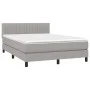 Box spring bed with light gray fabric mattress 140x200 cm by , Beds and slatted bases - Ref: Foro24-3140217, Price: 417,32 €,...