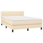 Boxspringbett mit cremefarbener Stoffmatratze 140x200 cm von , Betten und Lattenroste - Ref: Foro24-3140222, Preis: 443,13 €,...