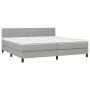 Box spring bed with light gray fabric mattress 200x200 cm by , Beds and slatted bases - Ref: Foro24-3140241, Price: 580,27 €,...