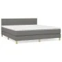 Box spring bed with dark gray fabric mattress 160x200 cm by , Beds and slatted bases - Ref: Foro24-3140786, Price: 480,94 €, ...