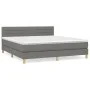 Box spring bed with dark gray fabric mattress 160x200 cm by , Beds and slatted bases - Ref: Foro24-3140706, Price: 481,58 €, ...