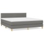 Cama box spring con colchón tela gris oscuro 160x200 cm de , Camas y somieres - Ref: Foro24-3140706, Precio: 505,90 €, Descue...