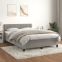 Boxspringbett mit hellgrauer Samtmatratze 140x190 cm von , Betten und Lattenroste - Ref: Foro24-3141419, Preis: 452,55 €, Rab...