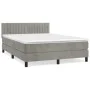 Box spring bed with light gray velvet mattress 140x200 cm by , Beds and slatted bases - Ref: Foro24-3141425, Price: 445,13 €,...