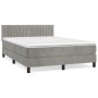 Boxspringbett mit hellgrauer Samtmatratze 140x200 cm von , Betten und Lattenroste - Ref: Foro24-3141425, Preis: 455,32 €, Rab...