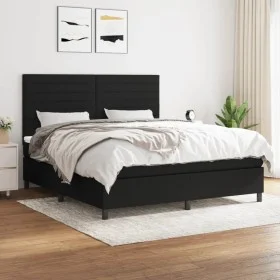 Box spring bed with black fabric mattress 160x200 cm by , Beds and slatted bases - Ref: Foro24-3141867, Price: 594,18 €, Disc...
