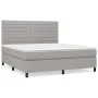 Cama box spring con colchón tela gris claro 160x200 cm de , Camas y somieres - Ref: Foro24-3141865, Precio: 559,41 €, Descuen...