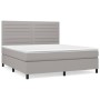 Cama box spring con colchón tela gris claro 160x200 cm de , Camas y somieres - Ref: Foro24-3141865, Precio: 573,72 €, Descuen...