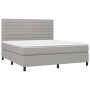 Cama box spring con colchón tela gris claro 160x200 cm de , Camas y somieres - Ref: Foro24-3141865, Precio: 573,72 €, Descuen...