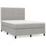 Box spring bed with light gray fabric mattress 140x190 cm by , Beds and slatted bases - Ref: Foro24-3141929, Price: 513,97 €,...