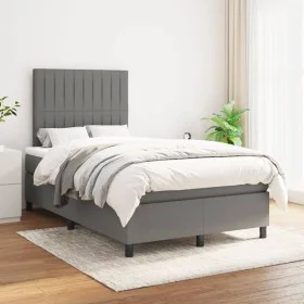 Box spring bed with dark gray fabric mattress 120x200 cm by , Beds and slatted bases - Ref: Foro24-3141922, Price: 393,88 €, ...