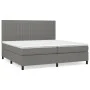 Cama box spring con colchón tela gris oscuro 200x200 cm de , Camas y somieres - Ref: Foro24-3141962, Precio: 643,67 €, Descue...